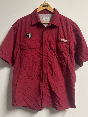 FSU Florida State University Seminoles Noles Button down Chiliwear Shirt Red XL